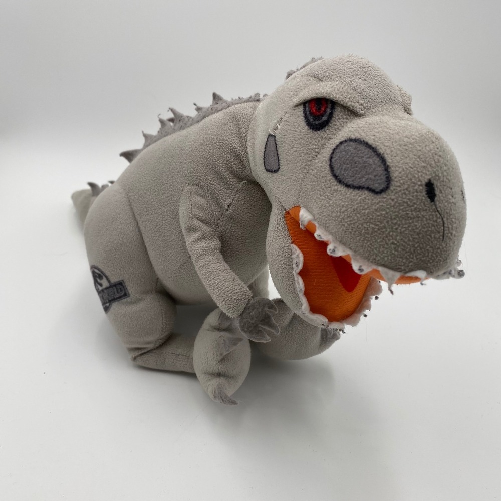 Jurassic World Indominous Rex Dinosaur T Rex 17" Plush Toy Gray Orange Eyes